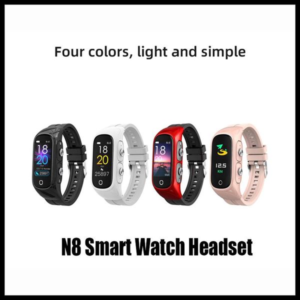 

n8 smart watch men earbuds with earphones music bt 5.0 wireless touch control heart rate run for android for ios with tws bluetooth