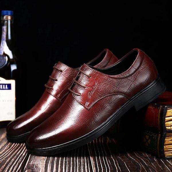 

dress shoes cimim brand big size business men leather comfortable casual italy luxury office genuine, Black