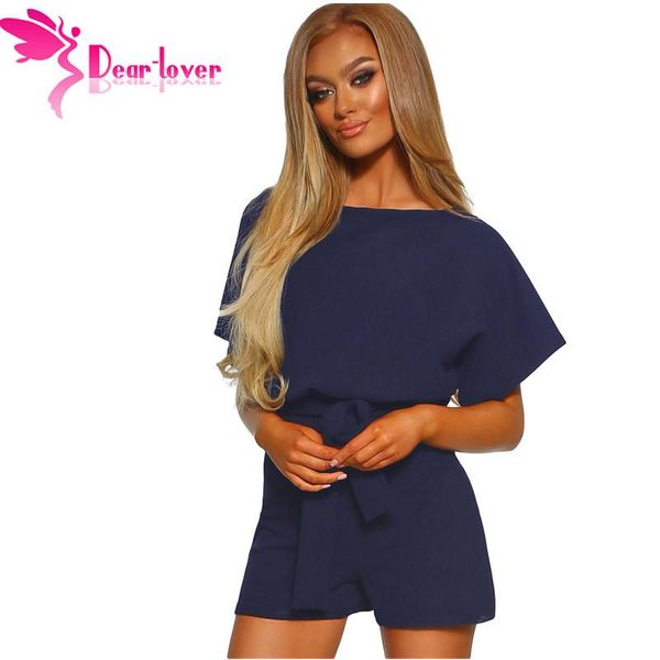 

women's jumpsuits & rompers dear lover casual playsuit summer blue/black batwing sleeve romper women short overalls macacao lc64515, Black;white