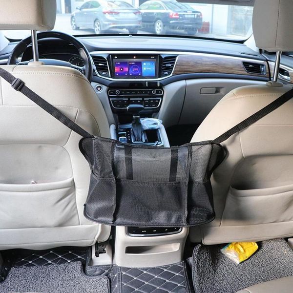 

car organizer universal auto seat middle storage bag handbag box hanging accessories travel mesh net pocket holder p1h9