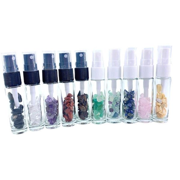 

storage bottles & jars gemstone natural quartz mist spray bottle 10 ml atomizer for perfume toner essential oil cosmetic packaging 10pcs/lot