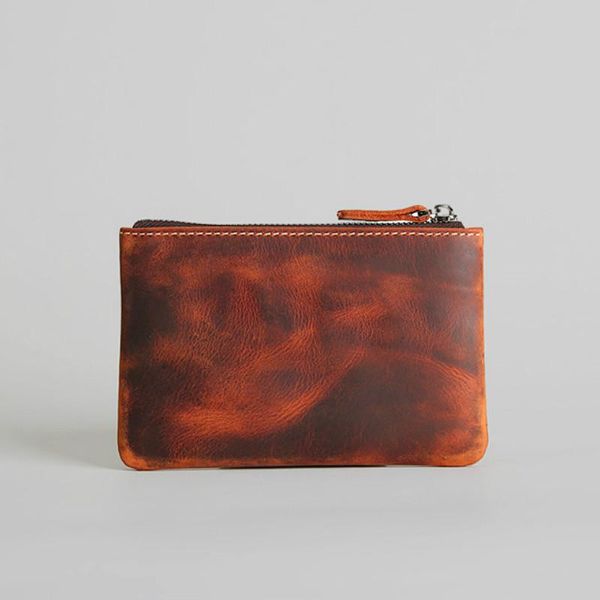 

coin purses 2021 genuine leather retro men wallets mini women purse short real cow small money pocket pouch id card holder, Red;black