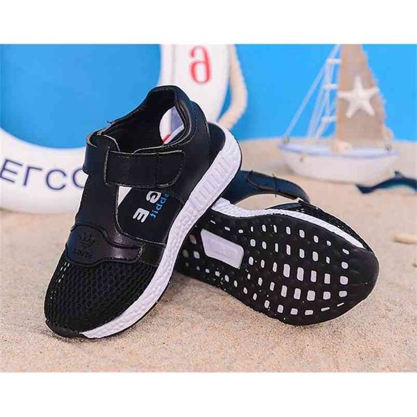 

fashion summer trend girl sandals soft bottom lie fallow beach shoes boys sandals 210915, Black