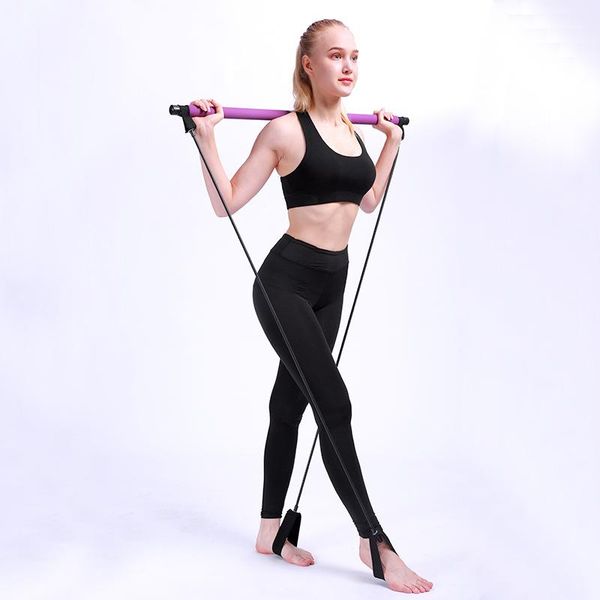 

new fitness sport pilates bar kit gym workout stick pilates exercise bar kit with resistance band body building puller yoga rope