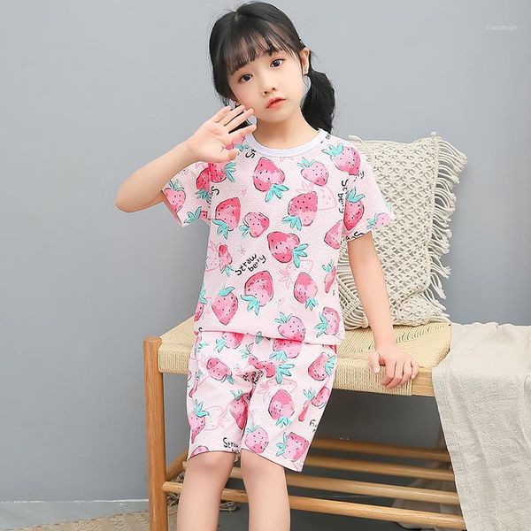 

clothing sets baby boy summer clothes set sports tshirt+shorts suits infant born girl strawberry pajamas, White