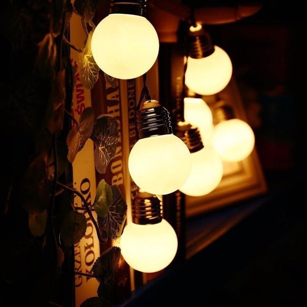 

led solar power garden bulb ball fairy christmas lights string festoon new year's garland outdoor waterproof party decoration