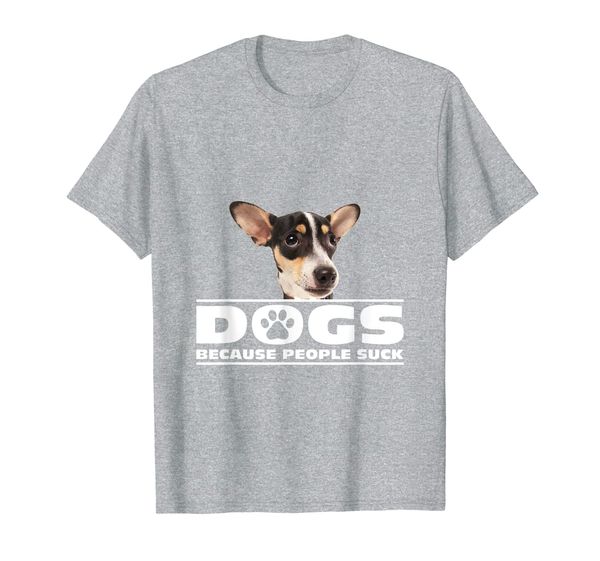 

dogs because people suck rat terrier t-shirt, White;black