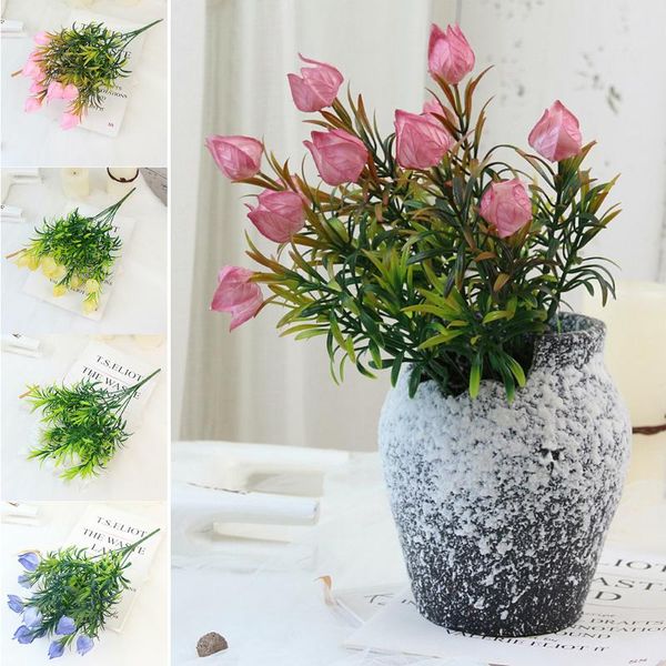 

decorative flowers & wreaths silk artificial fake bunch bouquet home wedding party garden-decor dried flower simulation plant decoration