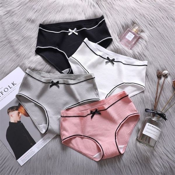 Meninas Underwear Bonito Bow Nó Calcinha Suave Respirável Respirável Jovem Menina Sólida Cor Precidências Crianças Roupas 20220303 H1