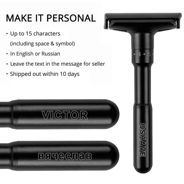 

qshave black adjustable classic stand safety razor men shaving 5 gift blades make it personal