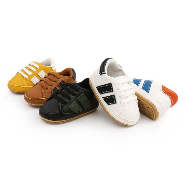 

first walkers yoxikora luxury soft leather baby moccasins born striped tpr soled anti-slip lace-up infant boys/girls toddler shoes