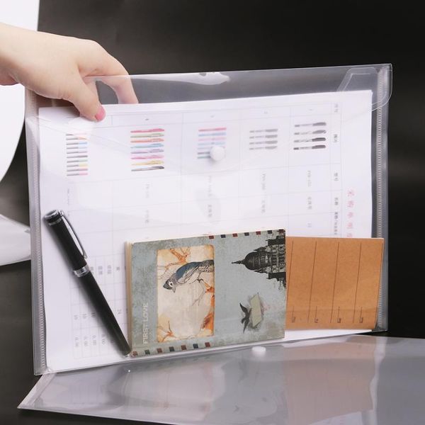 

business card files 10pcs transparent a4 file folder durable briefcase document bag paper folders stationery school office supplies