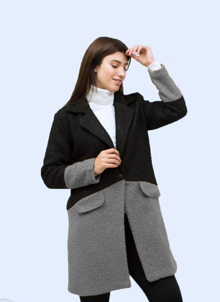

women's wool & blends bucket stylish comfortable lightweight coat, Black