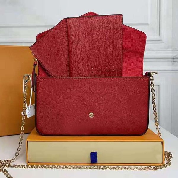 

women messenger leather handbag evening bags original bag 3 in 1 flower checkers date code serial number 07