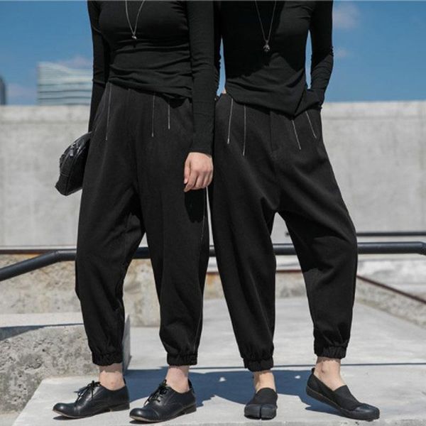 

women's pants & capris women thick fashion black elastic waist trousers ladies casual loose, Black;white