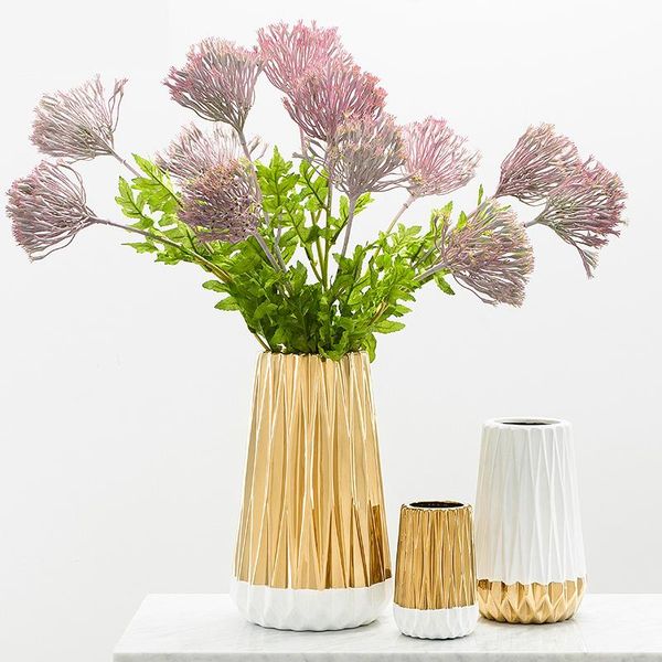 

vases art golden ceramic color matching origami vase decoration deskflower arrangement home living room wedding