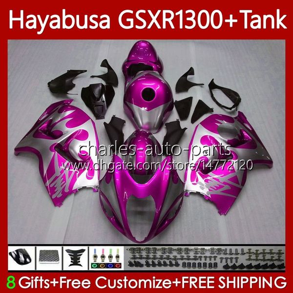 Bodys для Suzuki GSX-R1300 Pink Silvery Hayabusa GSXR-1300 GSXR 1300 CC 96-07 74NO.194 1300CC GSXR1300 96 1996 1997 1998 1999 2000 2001 GSX R1300 02 03 04 05 06 07