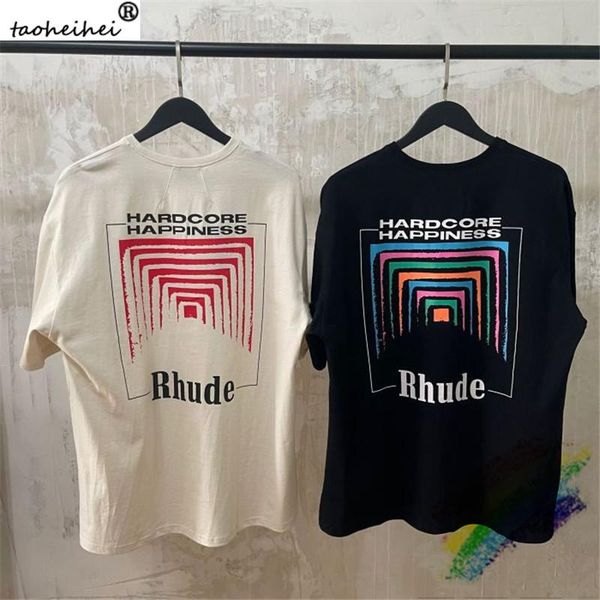 

men's t-shirts oversize box perspective t-shirt men women vintage 1:1 color logo print tees, White;black
