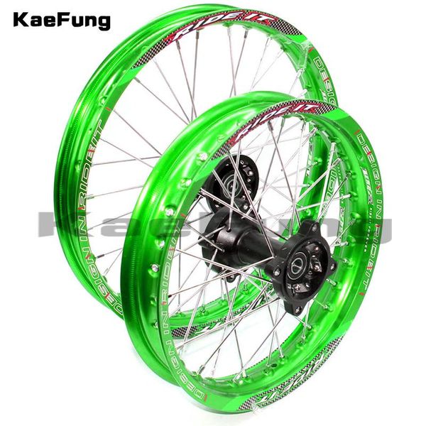 

motorcycle wheels & tires green 12mm 15mm rear 1.85-14" inch front 1.60-17" aluminium alloy wheel rim for 160cc 150cc dirt pit bik