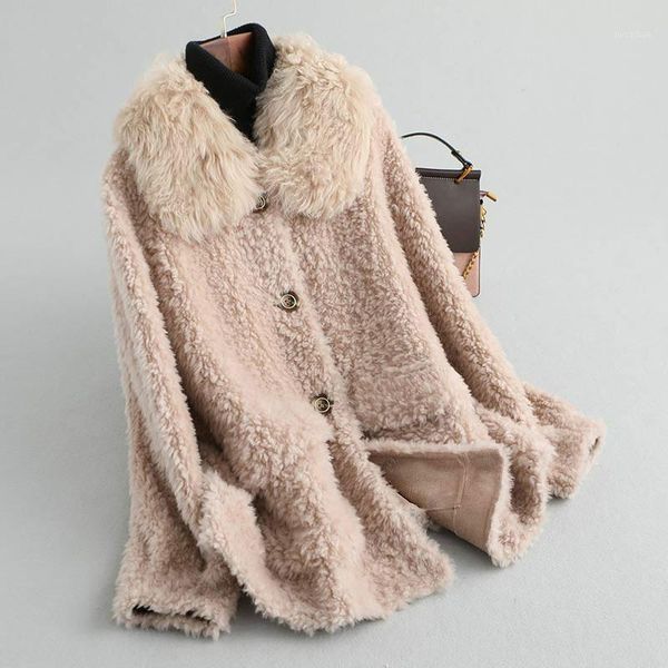 

2019 new winter real fur coat women 100% wool fur jacket furry korean coats and jackets women manteau femme hiver kqn195031, Black