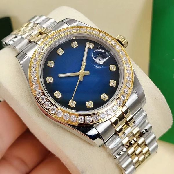 

gold 41mm fashion mens watches date mechanical automatic sweep sapphire ladies dress watch stainless steel bracelet waterproof wristwatch ca, Slivery;brown