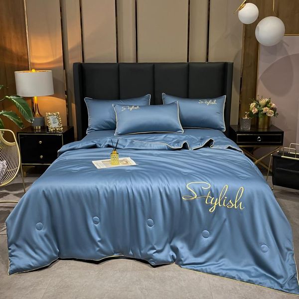 

bedding sets nordic style filler washable ice silk ultra soft comforter summer comfortable breathable cool air conditioner quilt