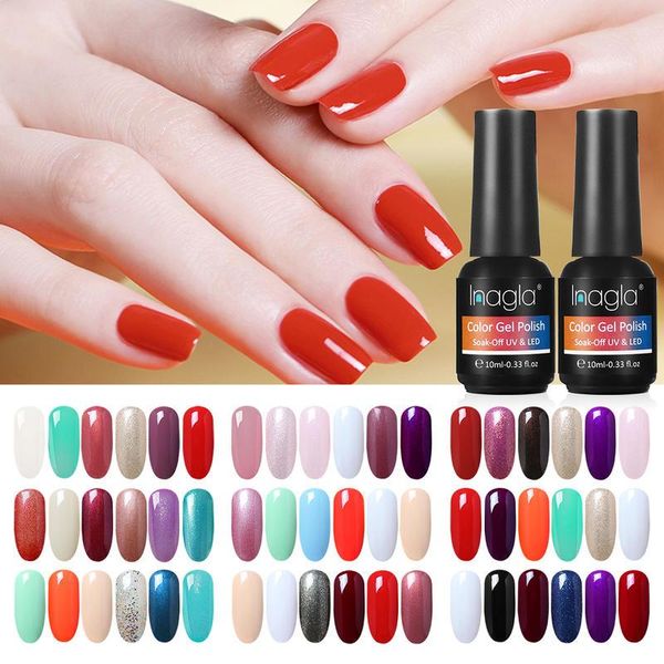 

nail art kits inagla 6pcs/set gel polish set 8ml white res black manicure for varnish kit
