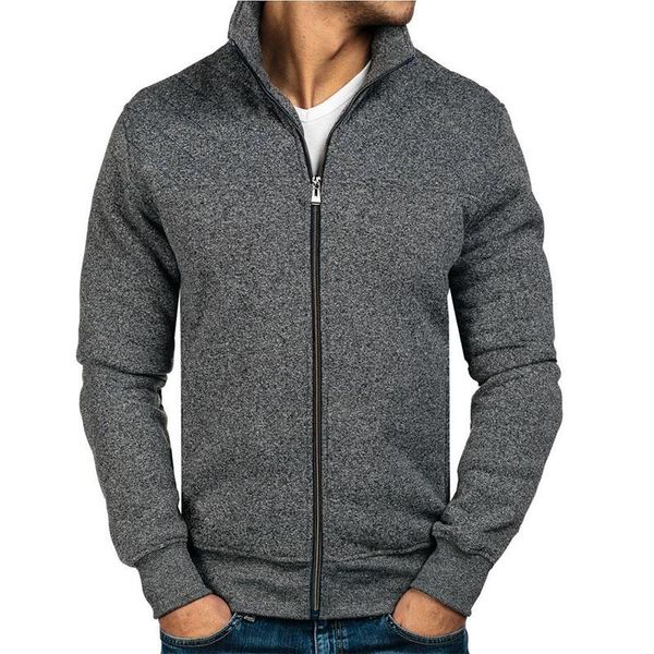 

men's jackets zogaa 2021 fashion men jacket winter slim hoodie warm hooded sweatshirt zipper up coat outwear casual, Black;brown