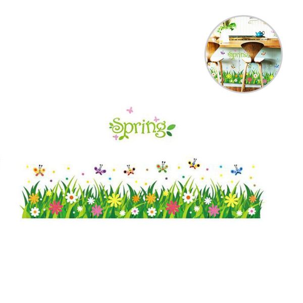 

wallpapers kindergarten corridor aisle skirting line foot sliding door wall sticky grass stickers window glass