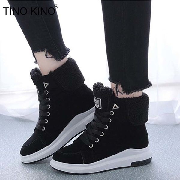 

2021 women snow winter shoes warm ankle boots footwear lace up flat casual ladies fashion botas mujer new 623x 0rp1, Black