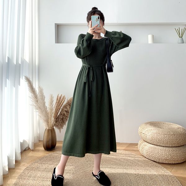 

female clothes 2021 autumn new winter bow-up base mid-length neck neck-neck fashion dress garment 0f5j, Black;gray