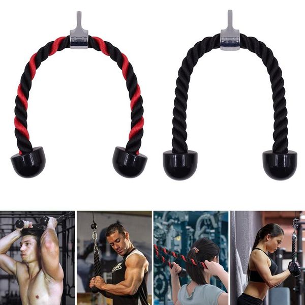 

resistance bands triceps rope fitness equipment nylon drawstring biceps back shoulder exercise for home gym pulldown strength trainning