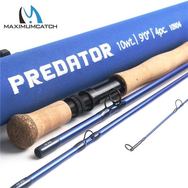 Canna da pesca a mosca Maximumcatch Predator 9FT in acqua salata 30T SK fibra di carbonio 8wt/9wt/10wt/12wt 4 pezzi con tubo in cordura 211118