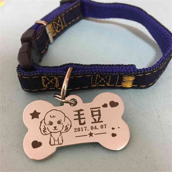 

dog cat id pet collar dog anti loss tag lettering uhwv