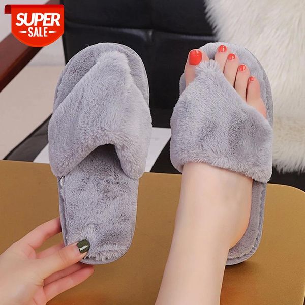 

winter women slippers indoor warm soft plush flip flops woman comfortable warm flats home slippers house new female shoes #vx3y, Black