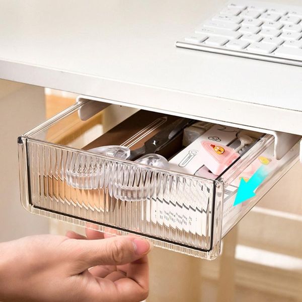

storage drawers under table drawer hidden box self adhesive pen pencil tray holder desk office stationery sundries organizer
