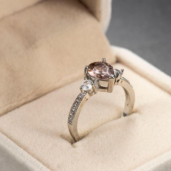 

wedding rings 2022 trendy jewelry for women cubic zirconia charms bridal engagement white gold color ring drop, Slivery;golden