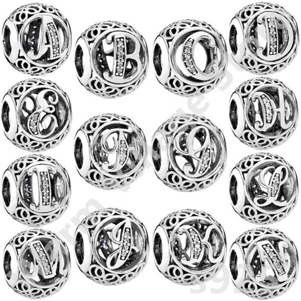 

other 925 sterling silver 26 letter open round pendant suitable for ladies unique charm bracelet diy personality name