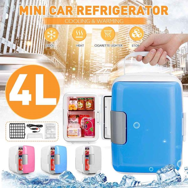 2 in 1 Mini frigoriferi per auto da 4 litri Scalda-congelatore portatile a doppio uso Frigo da campeggio Viaggi in auto