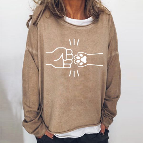 

2021 autumn winter women's simple line pattern printed casual sweater, Black