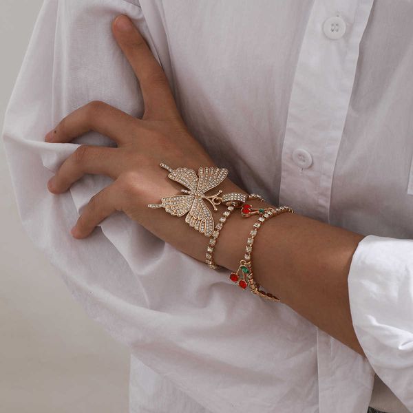 

jewelry simple personality claw chain diamond hand adornment women's fashion versatile full set butterfly cher, Silver