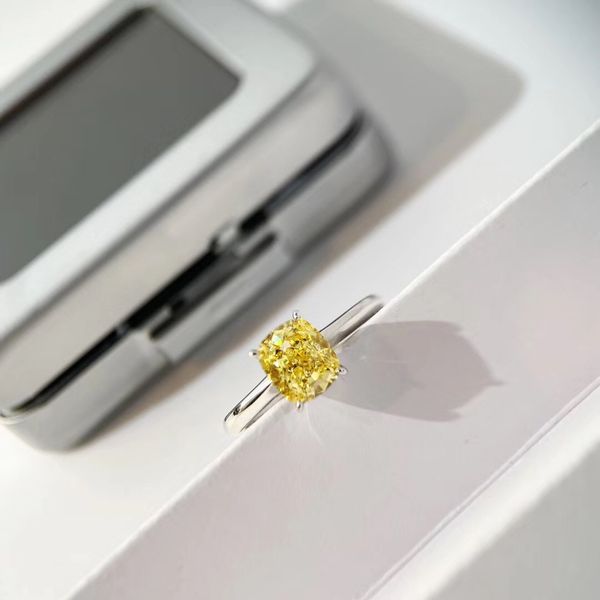 

new arrival s925 silver luxurious qualtiy ring with yellow sparkly diamond in 1.25 oct size charm jewelry for women wedding gift ps6436