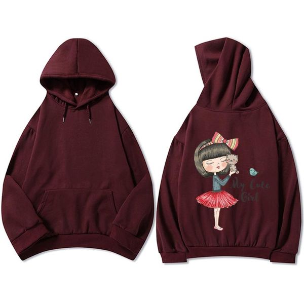 

women's hoodies & sweatshirts girl thick cotton sweatshirt feminine itself hoodie oversize 2021 winter kpop autumn black women aestheti
