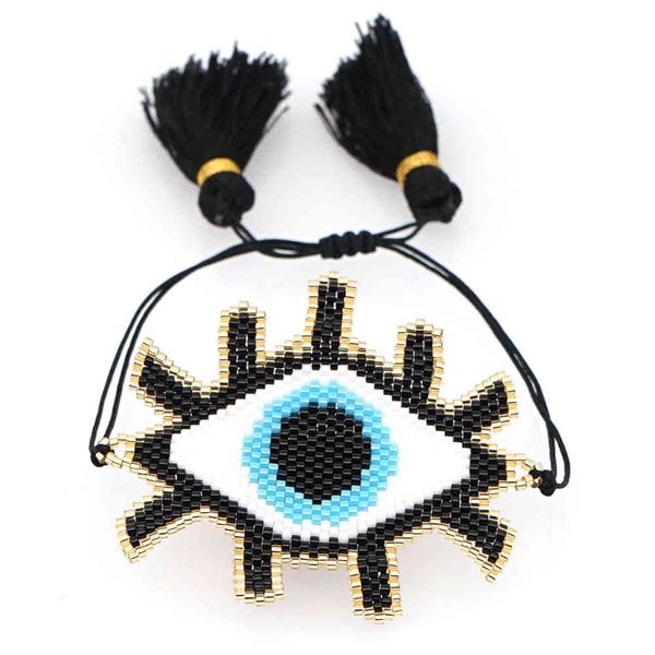 

go2boho turkish evil eye bracelets mexican charm bracelet for women finging miyuki unique pulseras mujer 2020 making jewelry, Golden;silver