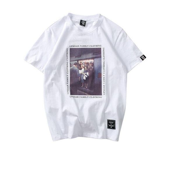 

men's t-shirts vintage painting printed t shirts 2021 men summer hip hop casual short sleeve tees fashion swag tshirts streetwear, White;black