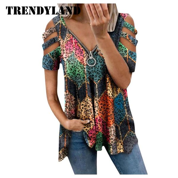 

women's t-shirt t-shirts short sleeve printing loose casual v-neck t shirt korean clothes bohemian style fast delivery drop, White