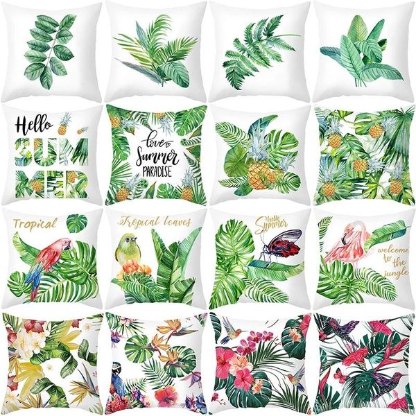 

cushion/decorative pillow summer tropical plant cushion cover 45x45 beautiful flowers animal decorative pillowcase sofa cushions pineapple c