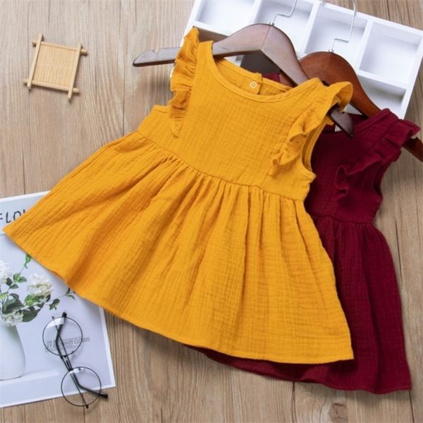 

ins baby girls dress 2021 summer designers foam ruffle sleeve princess dress cute infant skirt fly sleeves party birthday dresses h237sdg