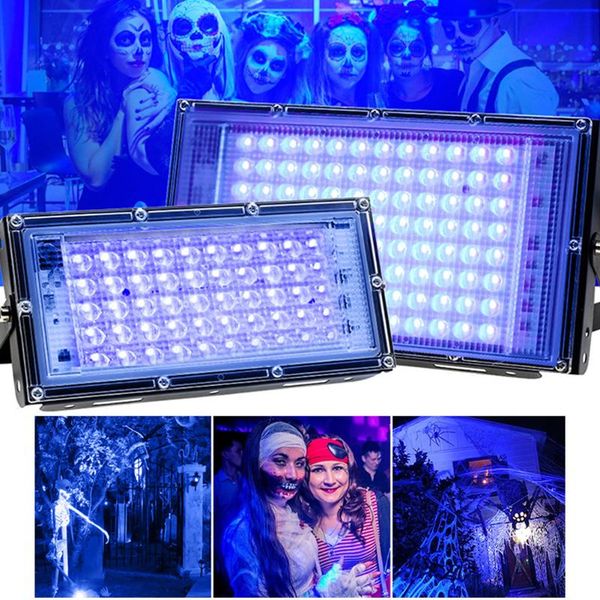 

other lighting bulbs & tubes uv flood light fluorescent stage lamp 50w curing party blacklight for parties glue 395nm halloween lights