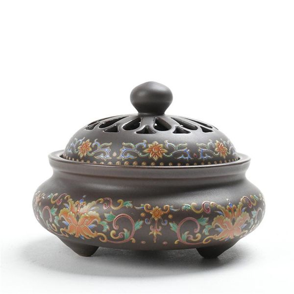 

fragrance lamps creative ceramics incense burner colored enamel home indoor coil plate aroma decor art crafts ornaments